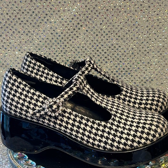 Steve Madden Houndstooth Mary Jane Shoes Size 4 - Picture 6 of 10